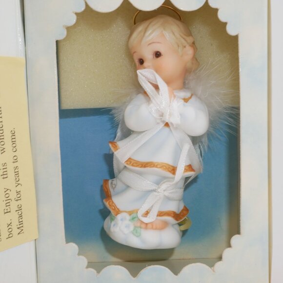Marie Osmond Little Miracles April Angel Figurine Bisque Porcelain Collectible - Picture 3 of 7